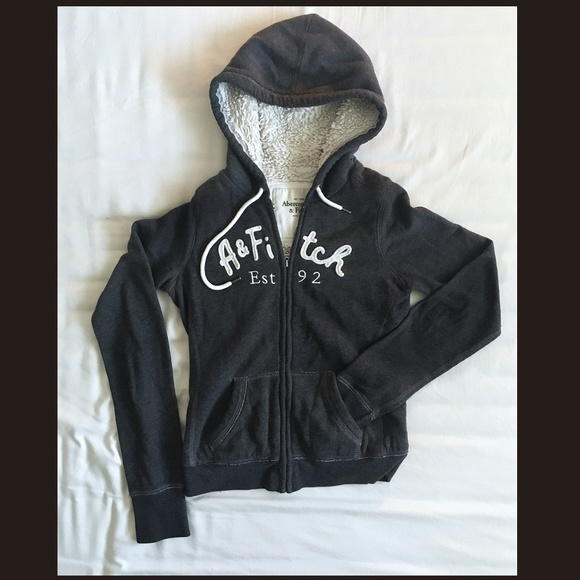 A&F girls sherpa fleece full-zip hoodie - Picture 1 of 3